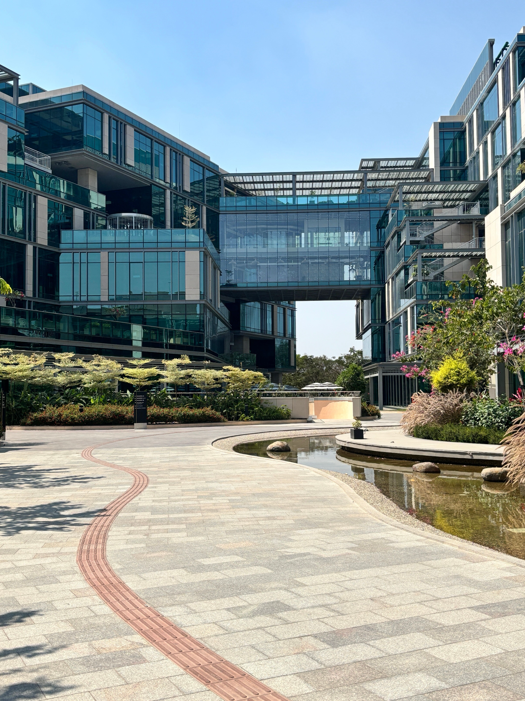 Office buildings in a Hyderabad tech park