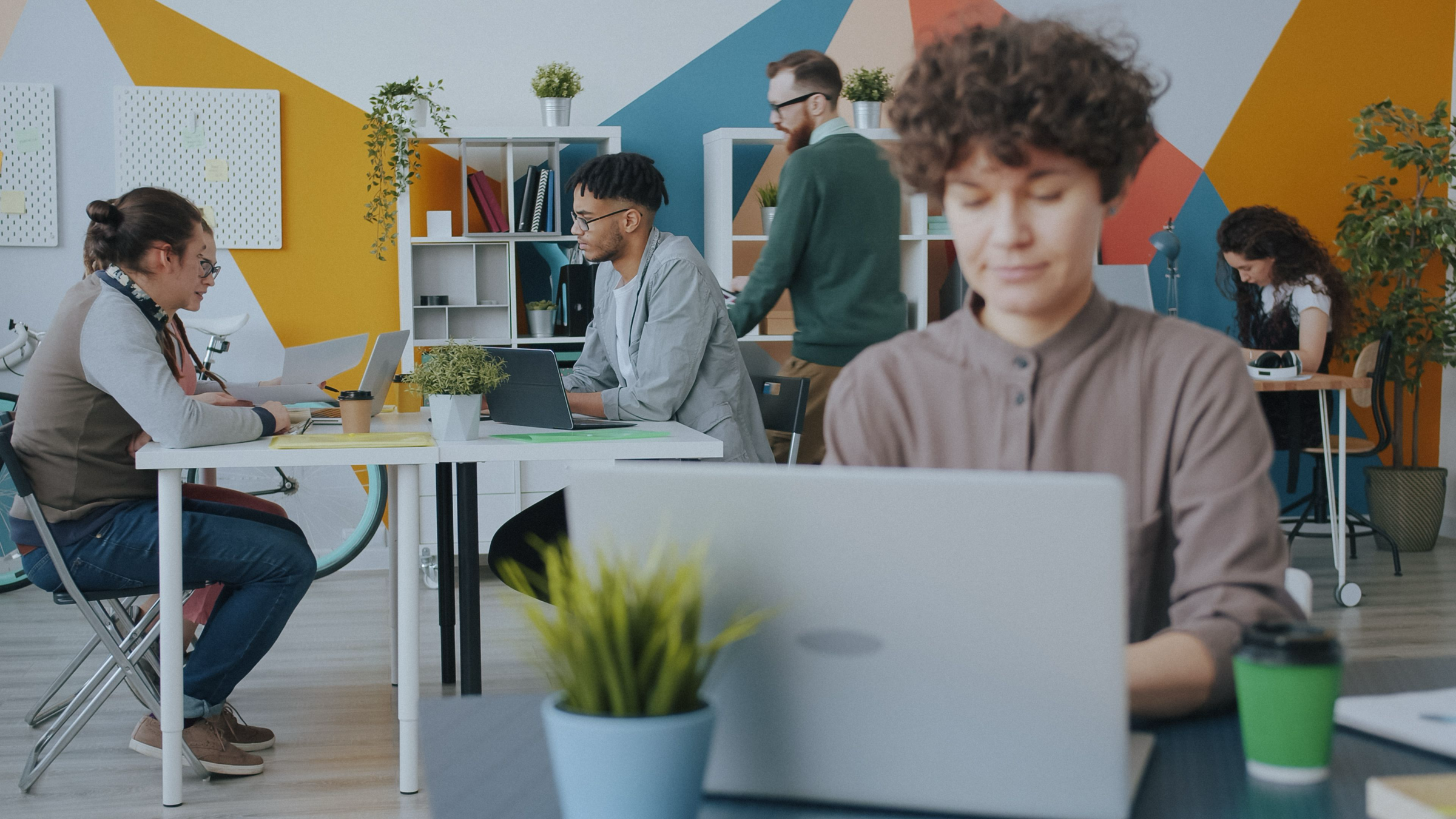Team working together in an open-plan office space in Bangalore